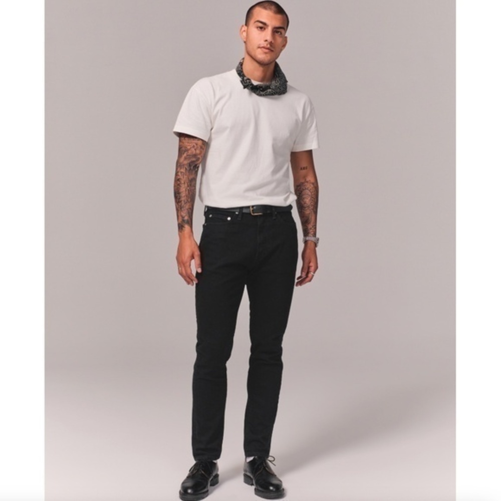 Abercrombie & Fitch Athletic Slim Jeans Black Cotton Blend Size 34 x 32